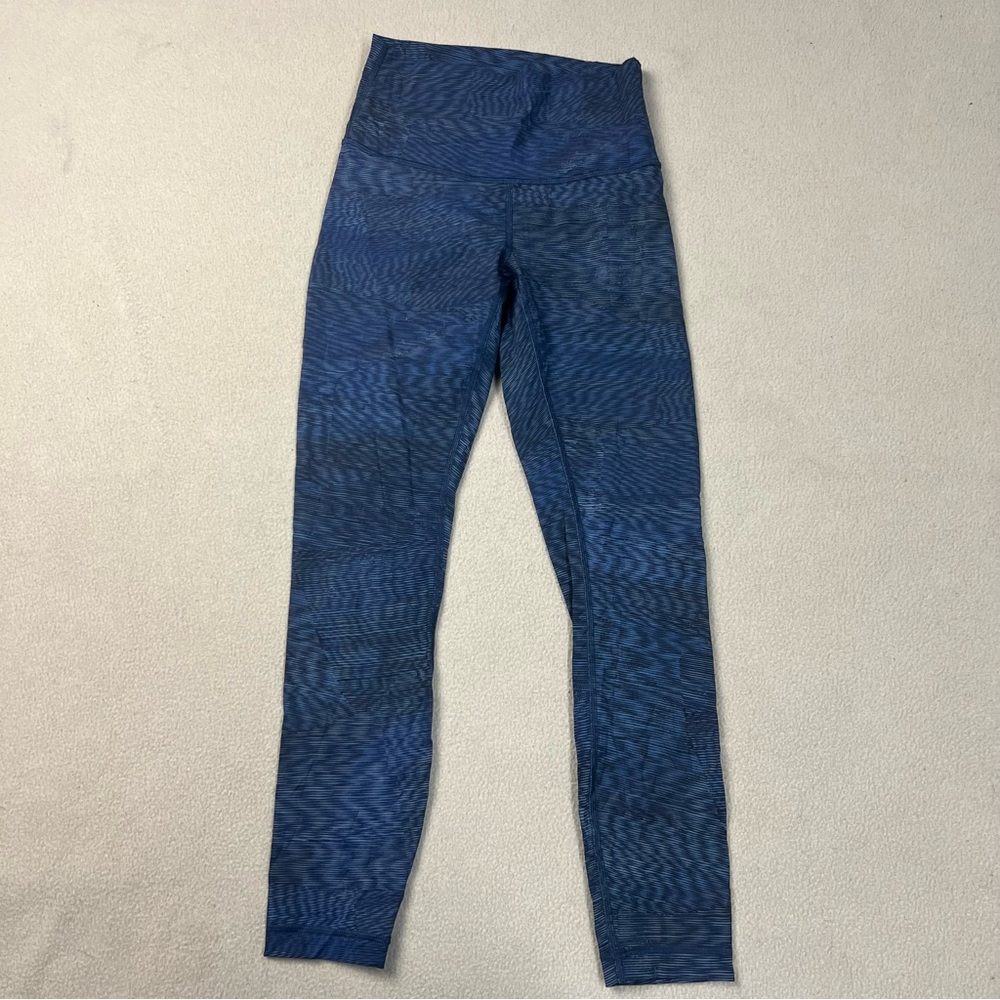 Lululemon Wunder Under 7/8 Tight Luxtreme 25" Linear Flux Battleship Multi sz 4 - Picture 1 of 7